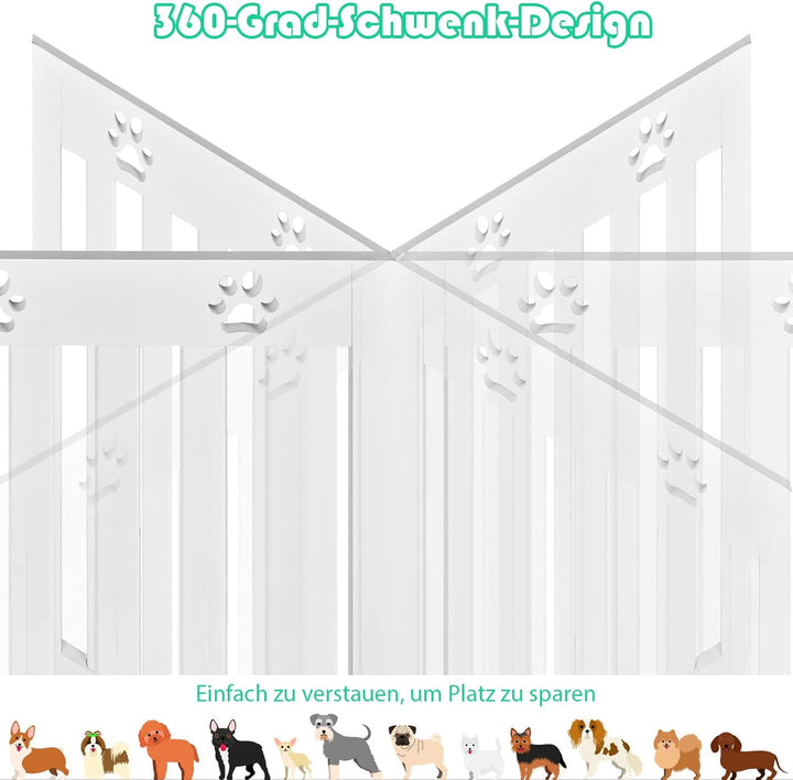 GOPLUS Hunde Absperrgitter, faltbares Schutzgitter, Konfigurationsgitter für Welpen, Hündchen & Katz