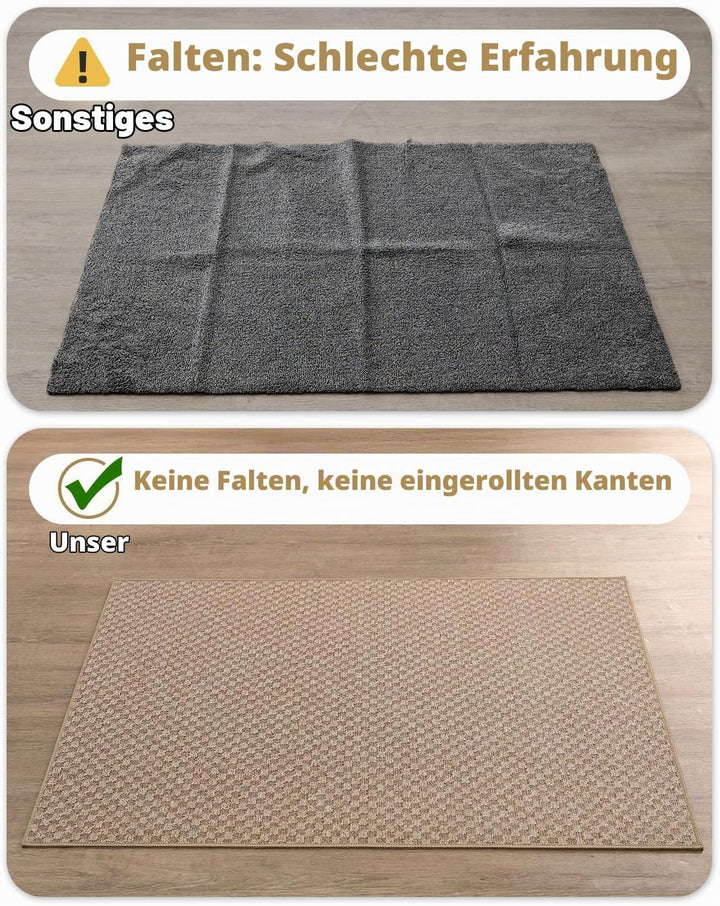 COLOR&amp;GEOMETRY Schmutzfangmatte Innen 90x140cm, Khaki Gitter,Fussmatte Innen 90x140cm Khaki Gitter,