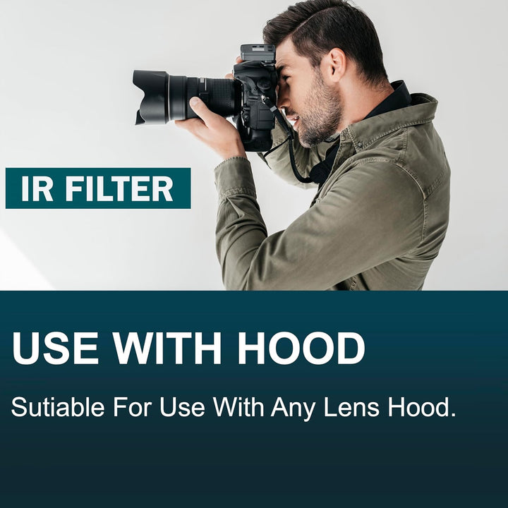 MaD Camera - 49mm R72 IR Infrarotfilter - 720nm Premium DSLR-Objektivfilter für kontrastreiche Schwa