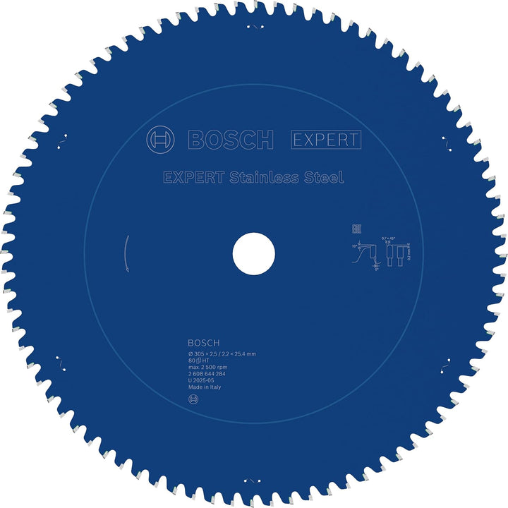 Bosch Accessories Kreissägeblatt Expert for Stainless Steel (Edelstahl, 305 x 25,4 x 2,5 mm, 80 Zähn