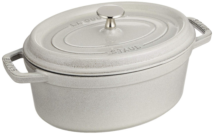 STAUB 11023107 – Schmortopf aus Gusseisen mit ovalen Pfoten, 23 cm, Weiss, Mehrfarbig, One Size