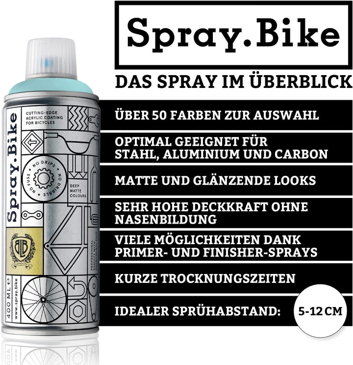 SPRAY.BIKE Fahrrad Lackspray in versch. Farben - KEINE GRUNDIERUNG notwendig - Acryllack/Lack Spray