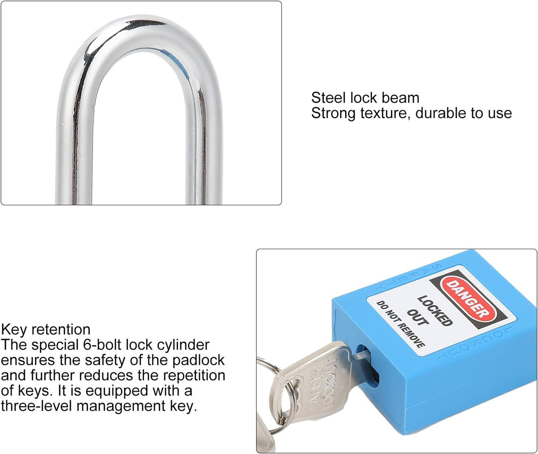 Lockout Tagout Schlösser 10 Sätze Sicherheitsvorhängeschlösser Stahlträgerisoliertes Korrosionsschut