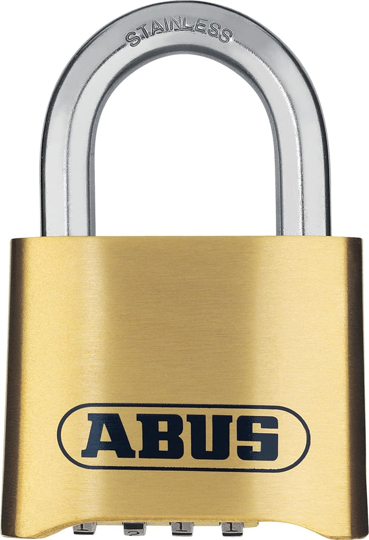 ABUS Zahlenschloss 180IB/50 - Vorhängeschloss aus Messing - wetterfest - mit individuell einstellbar
