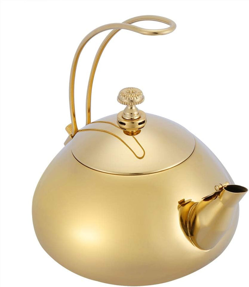 Tea Kettle,Teekanne Mit Sieb Edelstahl,Le Pot,Elektrische Teekanne Aus Gold,Metallischer Goldkessel,