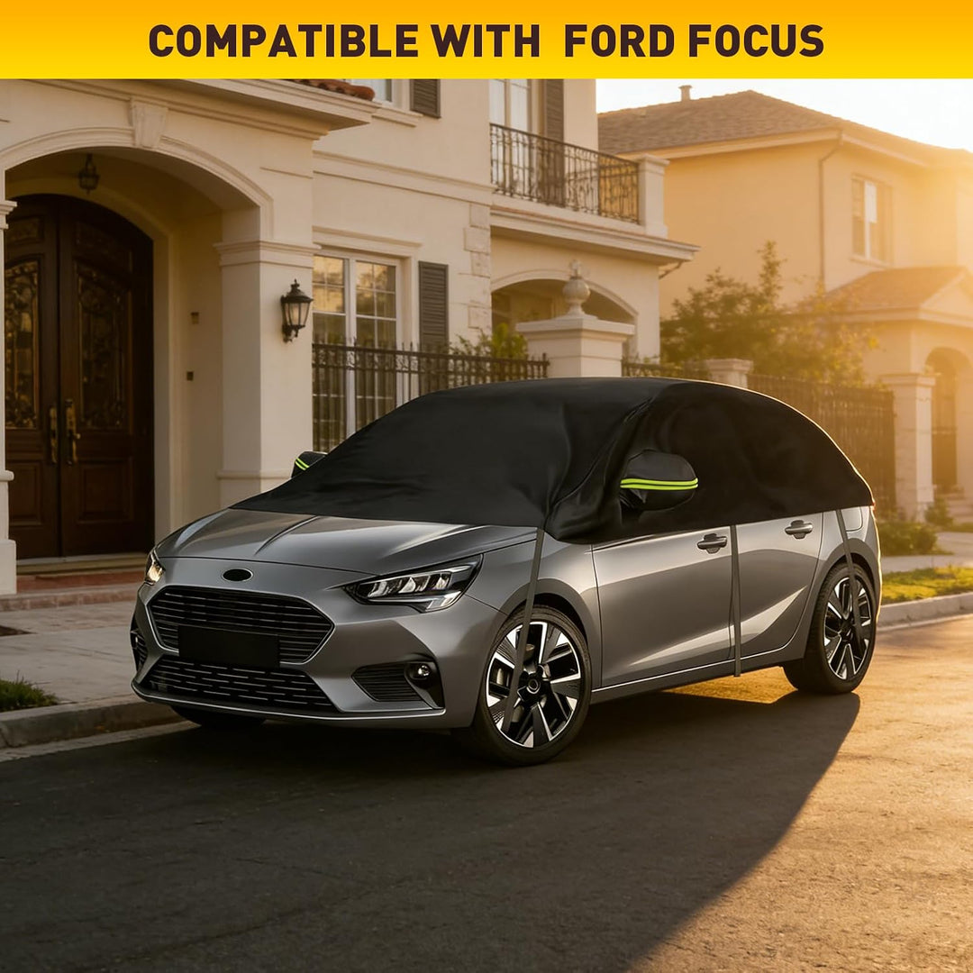 Halbe Autoabdeckung Ersatz Passend für Ford Focus Hatchback 1999-2025, Sonnenfest Hälfte Halbgarage,