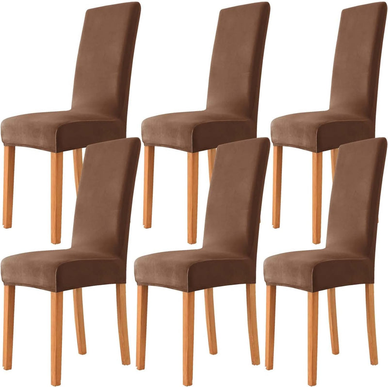 Morwealth 4er 6er Set Stuhlhussen, Stuhlbezug für Esszimmer Waschbar Samt Stretch Stuhl hussen Unive