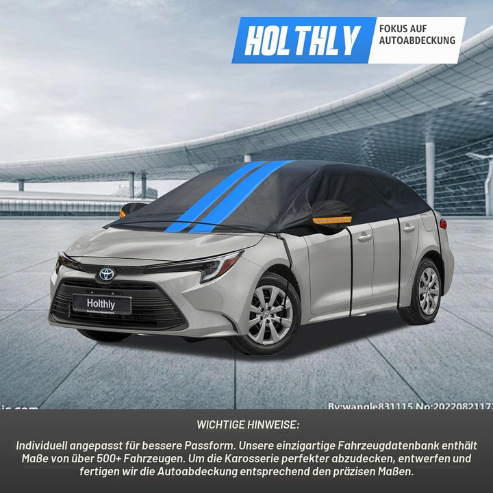 Halbgarage für Auto Winter,PKW Halbgarage Oben Wasserdicht Atmungsaktiv Autoabdeckung,Abdeckplane Ha