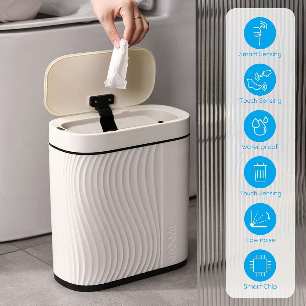 Mülleimer mit Sensor 8L Badezimmer Mülleimer,Automatischer Mülleimer mit Deckel Mülleimer Schmal - G