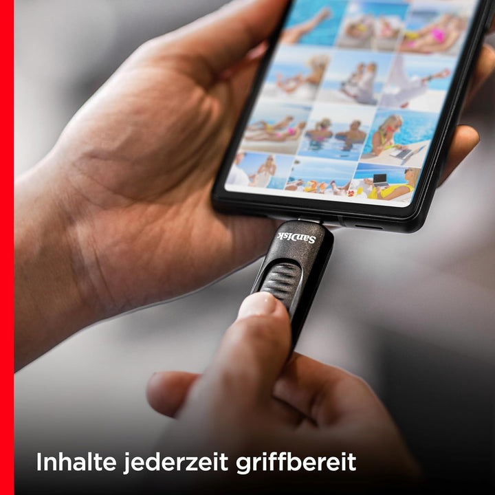 SANDISK Ultra Slider USB-Type-C-Laufwerk 512 GB (einziehbarer Anschluss, USB 3.2 Gen 1, bis zu 400 M