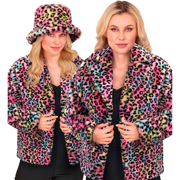 W WIDMANN MILANO Party Fashion - Damen Kunstfell-Jacke, flauschiger Pelz, Plüschjacke, Kostüm, Party