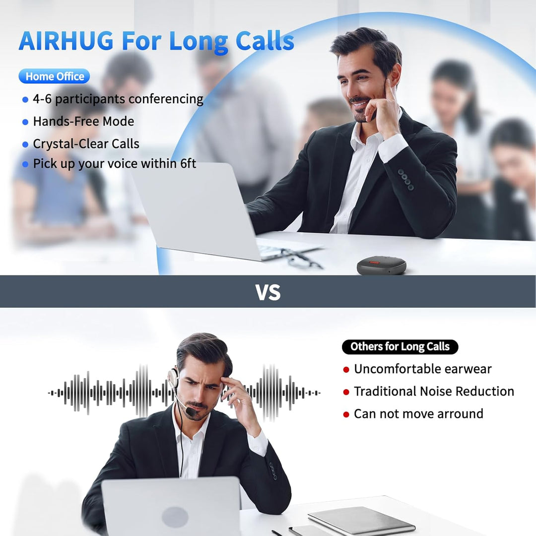 AIRHUG Bluetooth Lautsprecher Mikrofon - USB Konferenzlautsprecher - Tragbar für Home Office