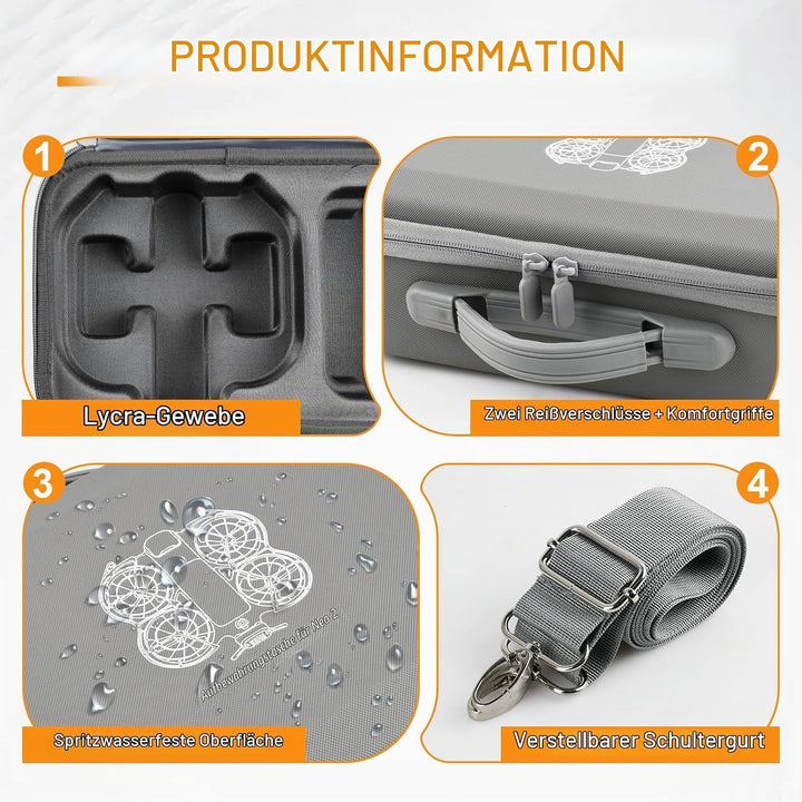 Tasche Kompatibel mit DJI Neo 2, PU Tragetasche Case mit Schultergurt, Leichte Schutztasche Aufbewah