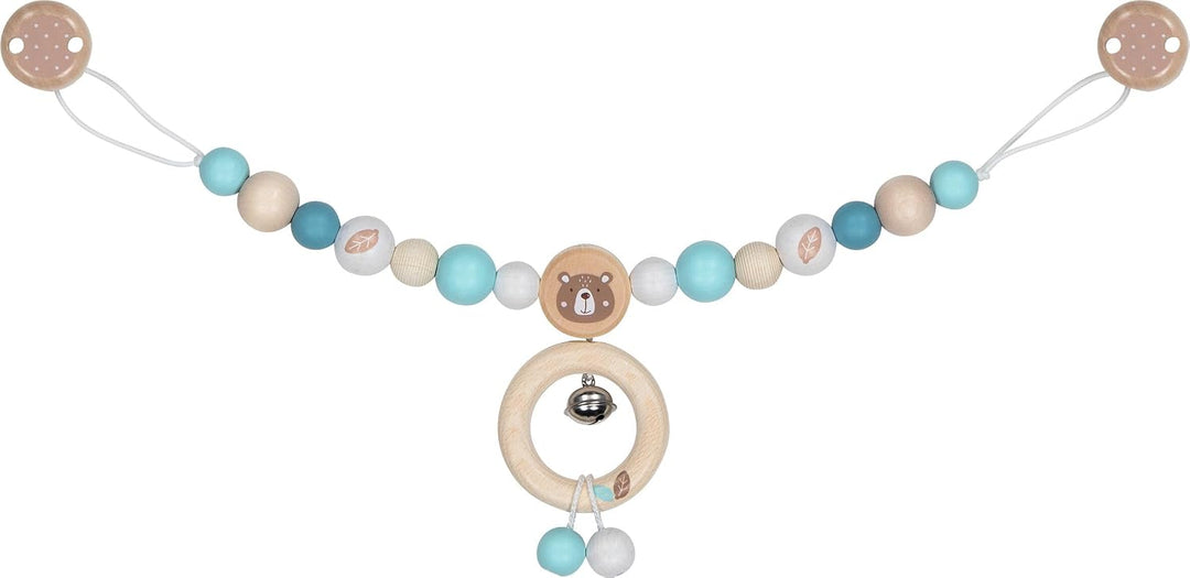 goki 6625 - Baby Greifspielzeug Set Bären, 3-teilig mit Kinderwagenkette, Schnullerkette und Greifli