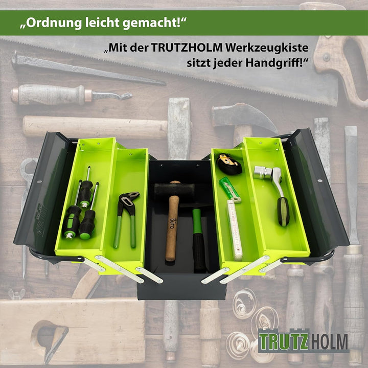 TRUTZHOLM Werkzeugkiste verschiedene Fachanzahl aus Stahl, klappbare Tragegriffe, universell einsetz