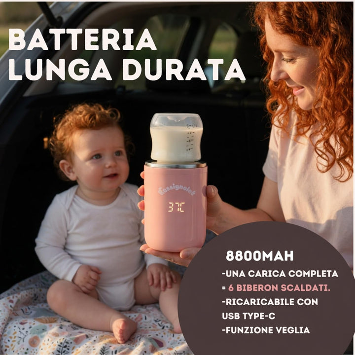 Flaschenwärmer für Muttermilch, kabellos, wiederaufladbar, schnelles Aufheizen in 4 Minuten, kompakt