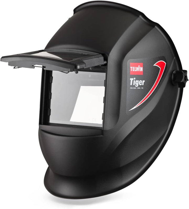 Telwin S.p.A. 802818 Tiger Schweisshelm für Mma/Mig-Mag/Wig Schweissen, Schwarz, Tiger