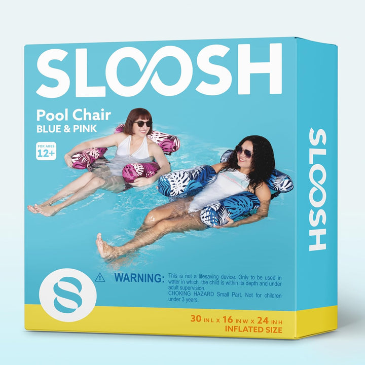 SLOOSH Aufblasbare Luftmatratze Pool für Erwachsene, 2er schwimmende Pool-Flösse, aufblasbare Pool-N
