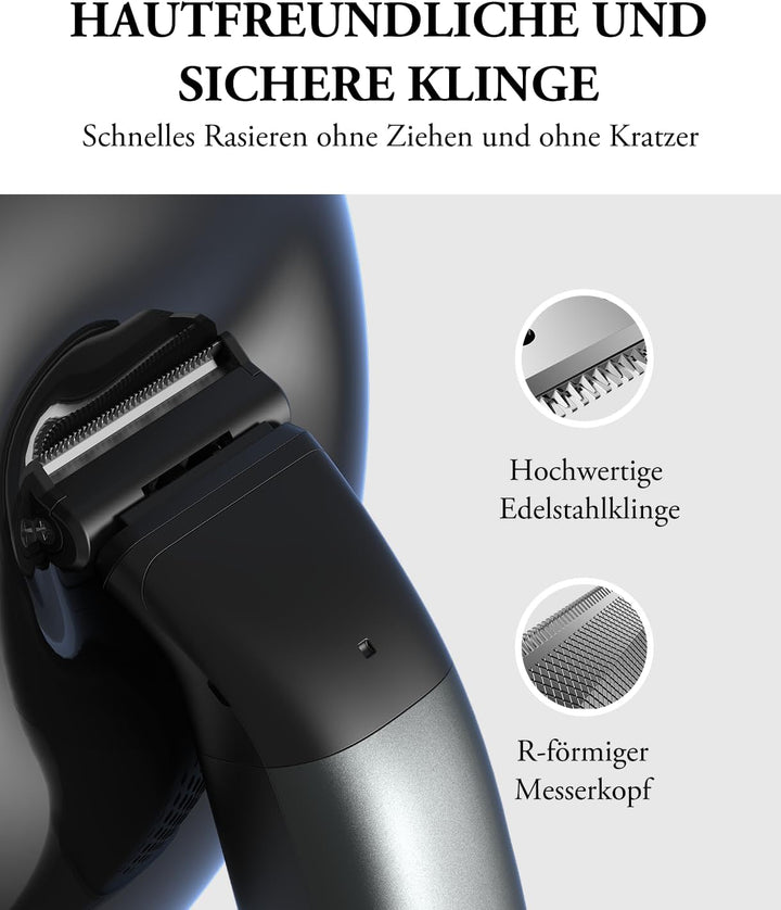 Intimrasierer Mann, kensen 2 in 1 Rasierer Herren Intimbereich Wasserdicht Körperrasierer Herren Typ