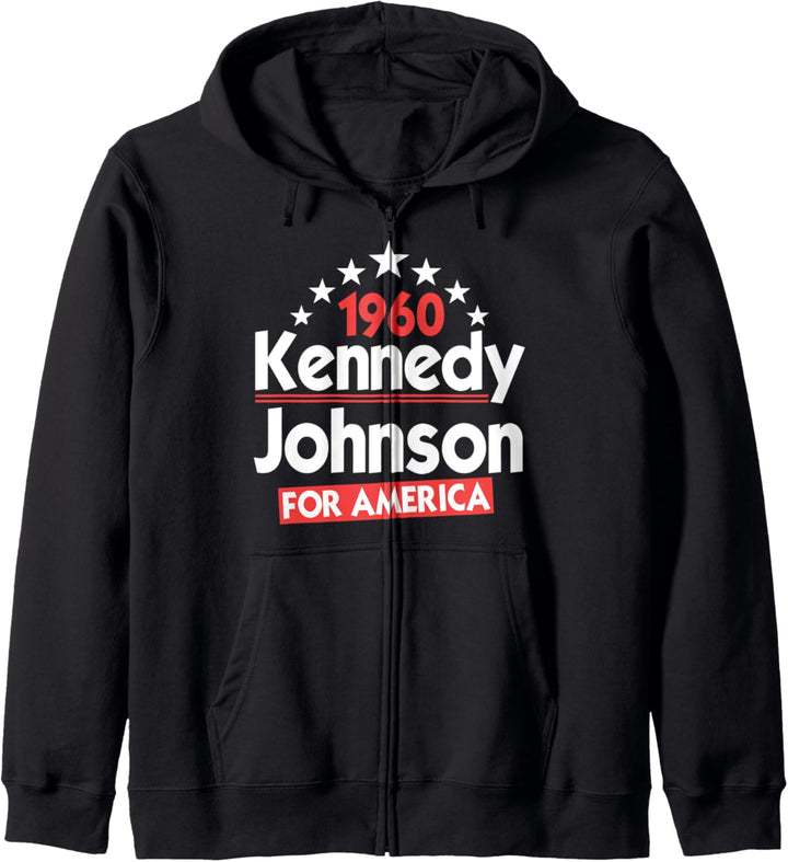 Kennedy Johnson 1960 Vintage JFK John F. Kennedy Kapuzenjacke