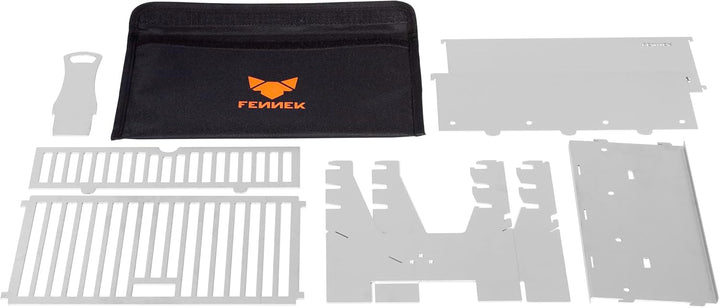 FENNEK Grill light | Mobiler und steckbarer Holzkohle-Grill aus Edelstahl für Camping, Trekking, Van