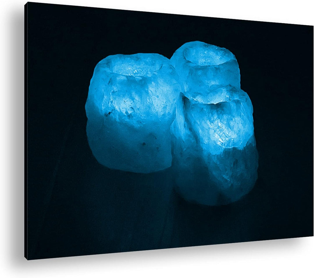 deyoli Dark schöne Bernsteinfarbene Kerzen Format 80x60 Effekt: Monocrome Blau als Leinwandbild, Mot