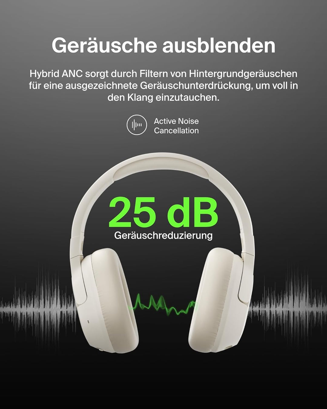 Belkin SoundForm Isolate Noise Cancelling Kopfhörer kabellos Bluetooth Kopfhörer, Headset mit Mikrof