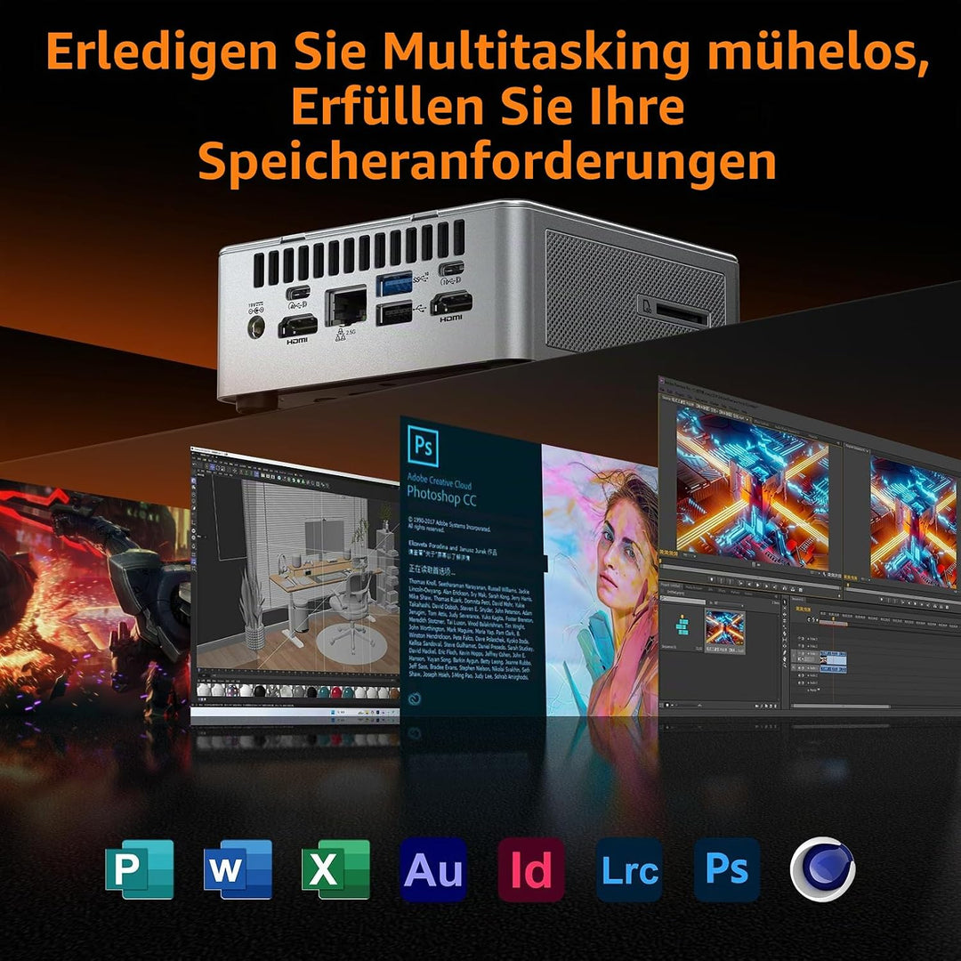 GEEKOM AI Mini PC Windows 11, AE8 AMD Ryzen 7 8845HS Mini Computer(8 Kerne 16 Threads, bis zu 5,1 GH