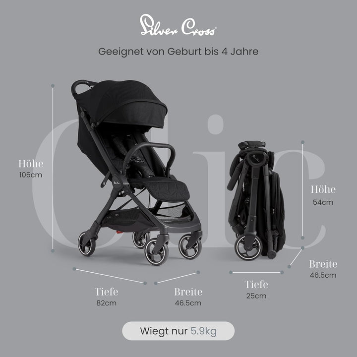 Silver Cross | Clic Kompakt-Kinderwagen | Reisekinderwagen | faltbarer & leichter Kinderwagen | Kabi