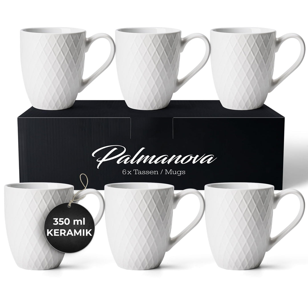 MIAMIO – 6 x 400 ml – Kaffeetassen Set/Becher – Moderne Keramik Tasse Matt – Kaffeetasse gross – Pal