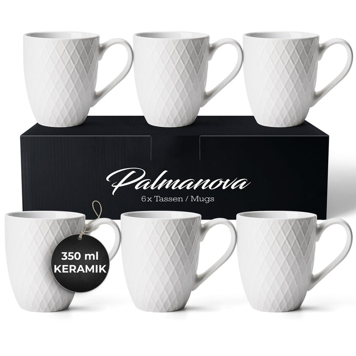 MIAMIO – 6 x 400 ml – Kaffeetassen Set/Becher – Moderne Keramik Tasse Matt – Kaffeetasse gross – Pal