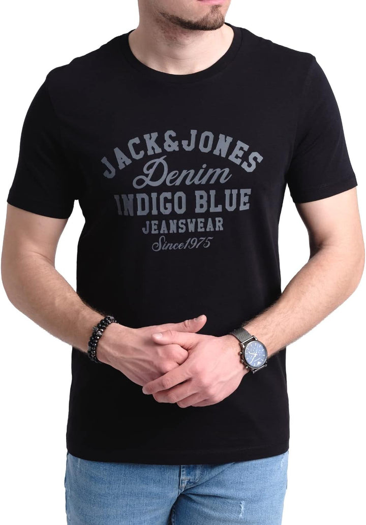 JACK & JONES Herren 5er-Set T-Shirts in verschiedenen Styles, Prints und Farben aus Baumwolle S Irin