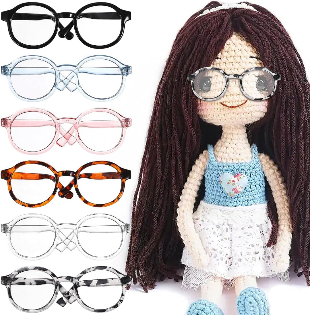 Mini Puppenbrillen Runde Klare Kunststoffgläser Leichtes Accessoire Für Baumwollpuppen Und Plüschtie