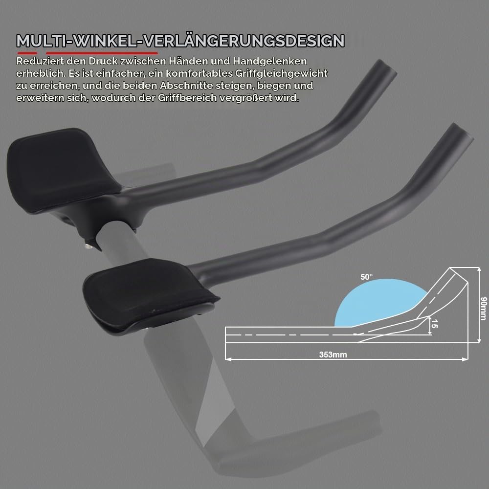 Alfa Pasca rennrad lenkeraufsatz triathlon 360mm aero triathlon lenker carbon 50° TT Bar Extender 50
