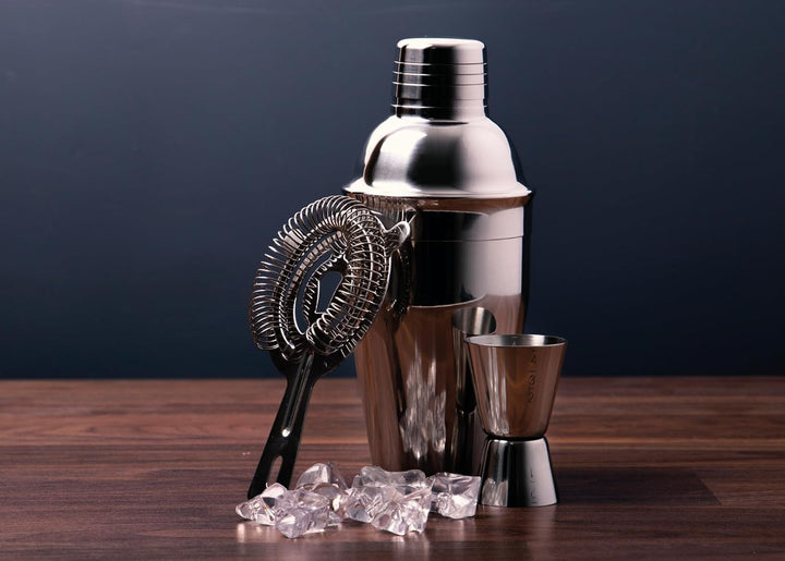 BAR CRAFT Cocktail-Set Edelstahl in Silber 3-teilig, 12 x 17 x 22 cm, 3-Einheiten