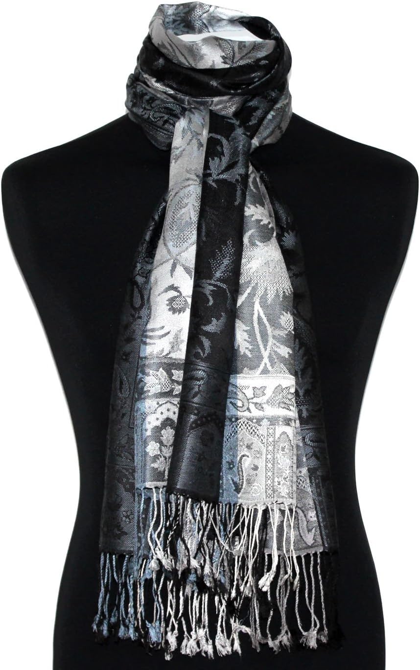 Lorenzo Cana Pashmina Schal Schaltuch jacquard gewebt 100% Seide Paisley Muster Seidenschal Seidentu