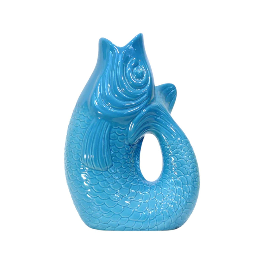 Gift Company - Monsieur Carafon -Vase/Blumenvase - Steingut - S - Lagoon/Blau - 17 x 10 x 24,3 cm -