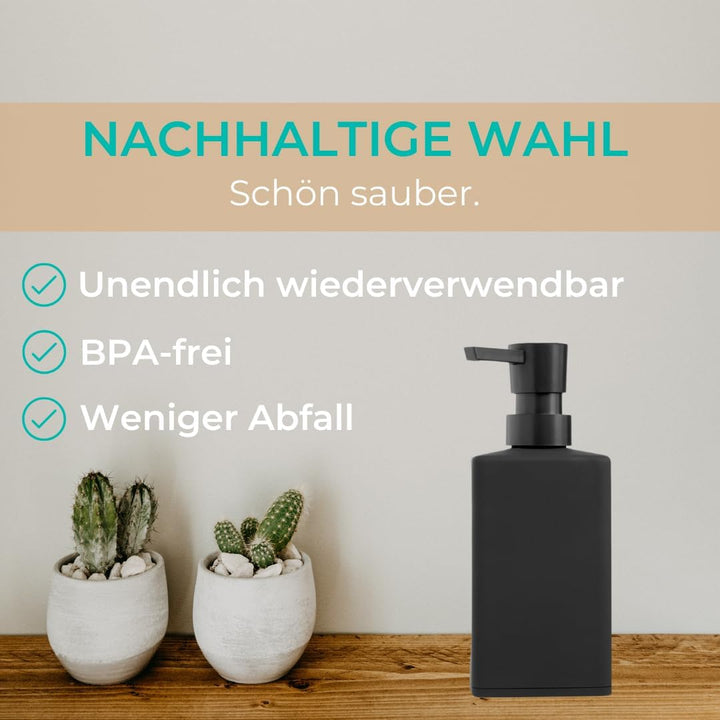 BUDDLEY Seifenspender, Spülmittelspender, Seifenspender Seifenspender Schwarz für Küche & Bad, Prakt