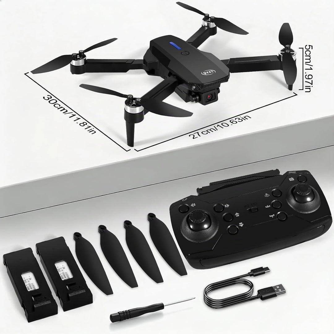 Drohne mit Kamera 1080P HD für Kinder, WiFi FPV Drone für Anfänger, RC Quadcopter mit 2 Akku, Schwer