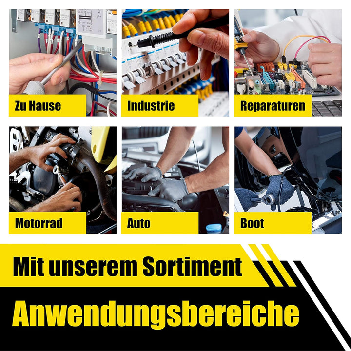 BEARTOOL® Kabelschuhe Set (580 Teile 36 Typen) Flachsteckhülsen, Flachstecker, Kabelverbinder Set, Q