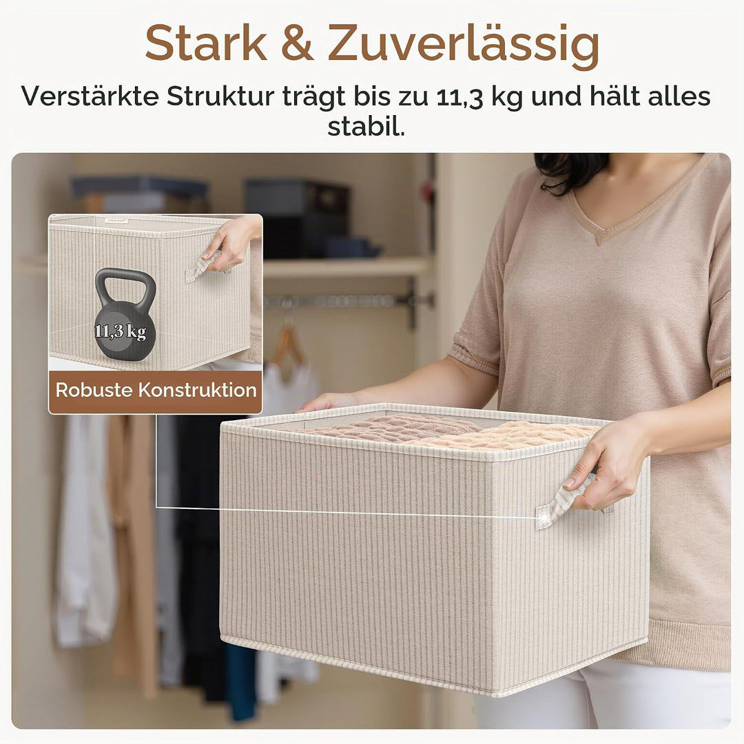 StorageWorks Kisten gross mit Griffen, Stoff Aufbewahrungskorb für Regale, Aufbewahrungsbox Badezimm