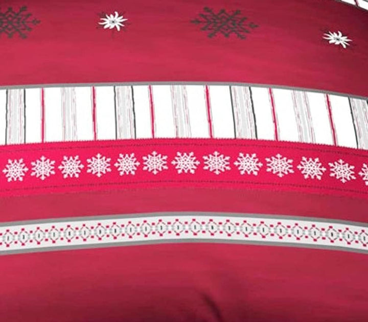 Kaeppel Biber Bettwäsche Edelweiss Edelweiss Kristalle Karmin Rot Grau Weiss, Grösse:135x200cm Bettw