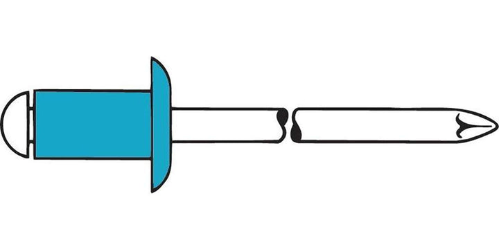 Gesipa Blindniete A2-Edelstahl 4 x 6 Flachrundkopf mm, 500 Stück, (1433627) Blindniettechnik, Grau