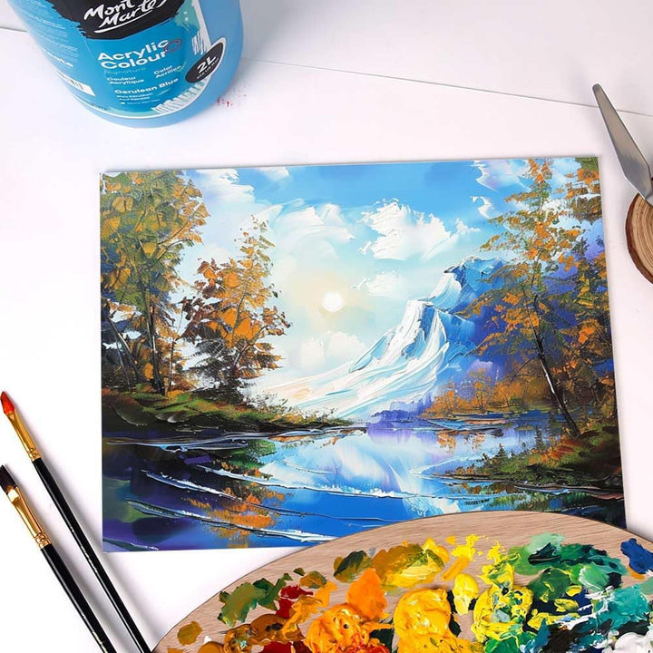 Mont Marte Discovery School Acrylfarbe, karminrot, 2 Liter, ideal für Studenten und Künstler, hervor