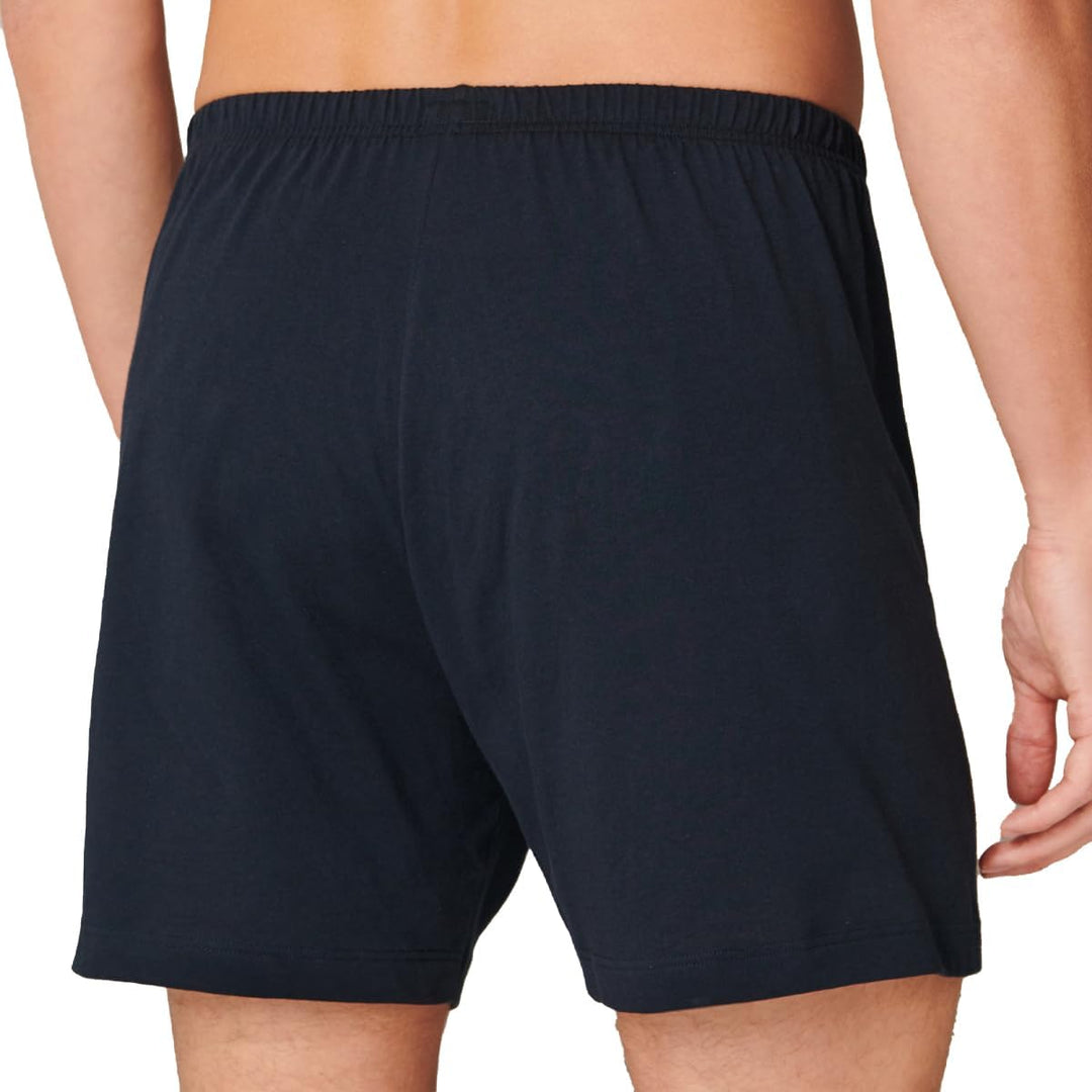 Schiesser Herren 2 PACK Boxershorts Baumwolle Jersey weich Multipack - Jerseyboxer S Dunkelblau_1740