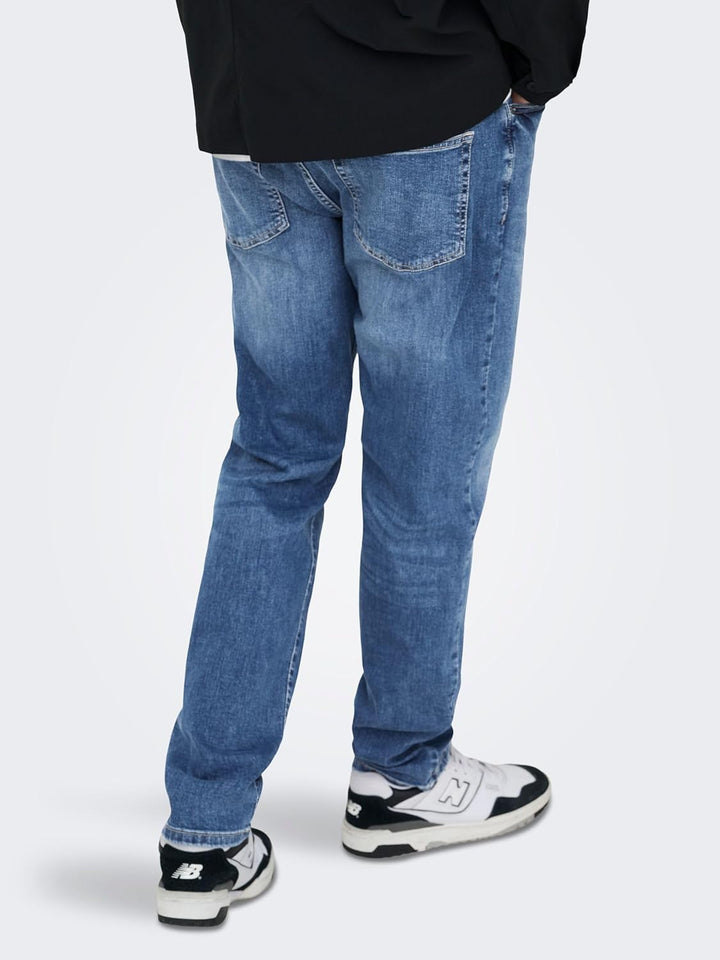 ONLY & SONS Male Slim Fit Jeans ONSWEFT Mittlere Taille Normal geschnitten Jeans 27W / 32L Medium Bl