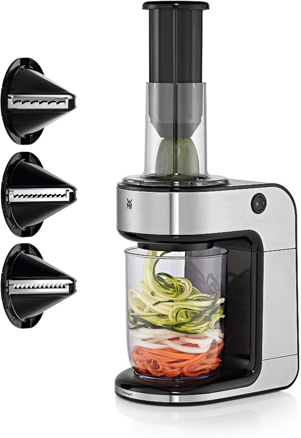 WMF Kult X Gemüsenudeln Spiralschneider elektrisch, Zoodle Maker, Zucchini Nudeln Schneider, 3 Schne