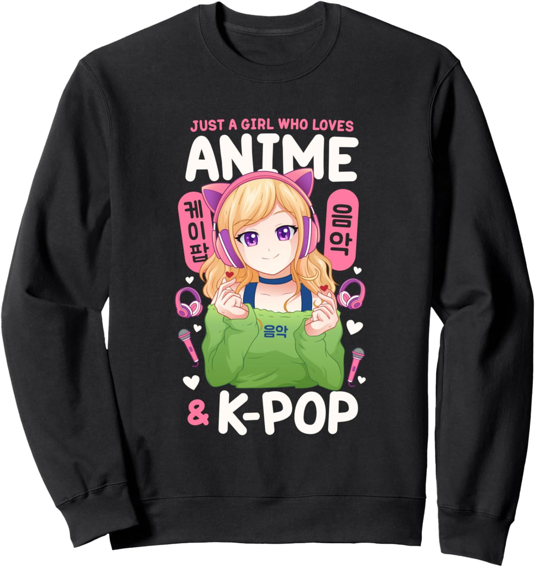 Kawaii Niedliches Anime Mädchen Otaku Japanisches K-Pop Sweatshirt