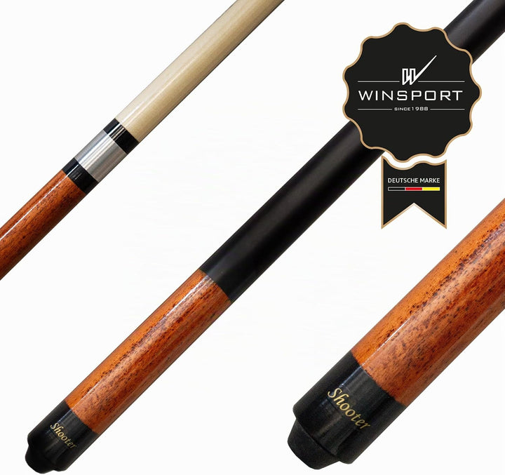 Winsport Shooter Billardqueue, aus hochwertigem Ahornholz, Pool-Cue, super Spielqualität, 147 cm 2-T