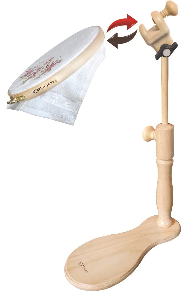 Nurge Verstellbarer Stickerei Tischständer Kreuzstich Hoop Ständer Stickrahmen Halter Handpoliert Na